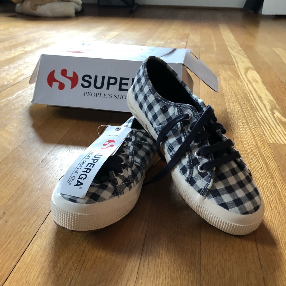 NWT Gingham Superga Sneakers